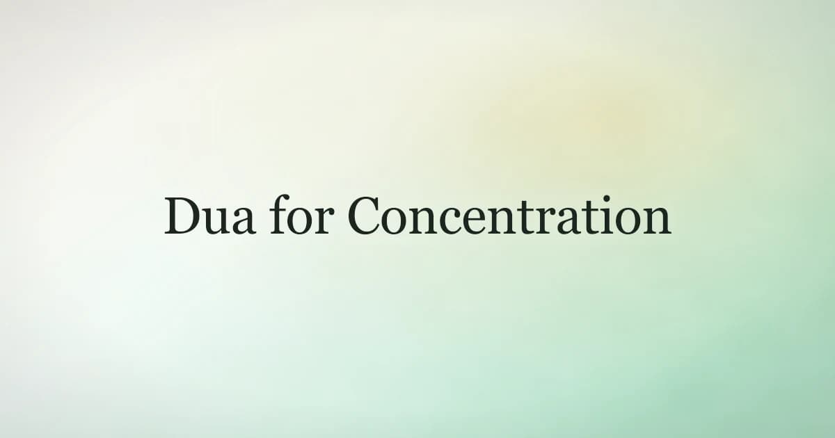 Dua for Concentration: The Supplication That Clears Your Mind