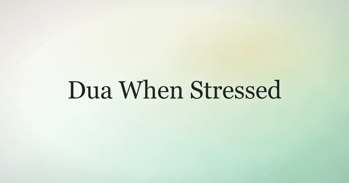 Dua When Stressed: Turning Overwhelm into a Moment with Allah
