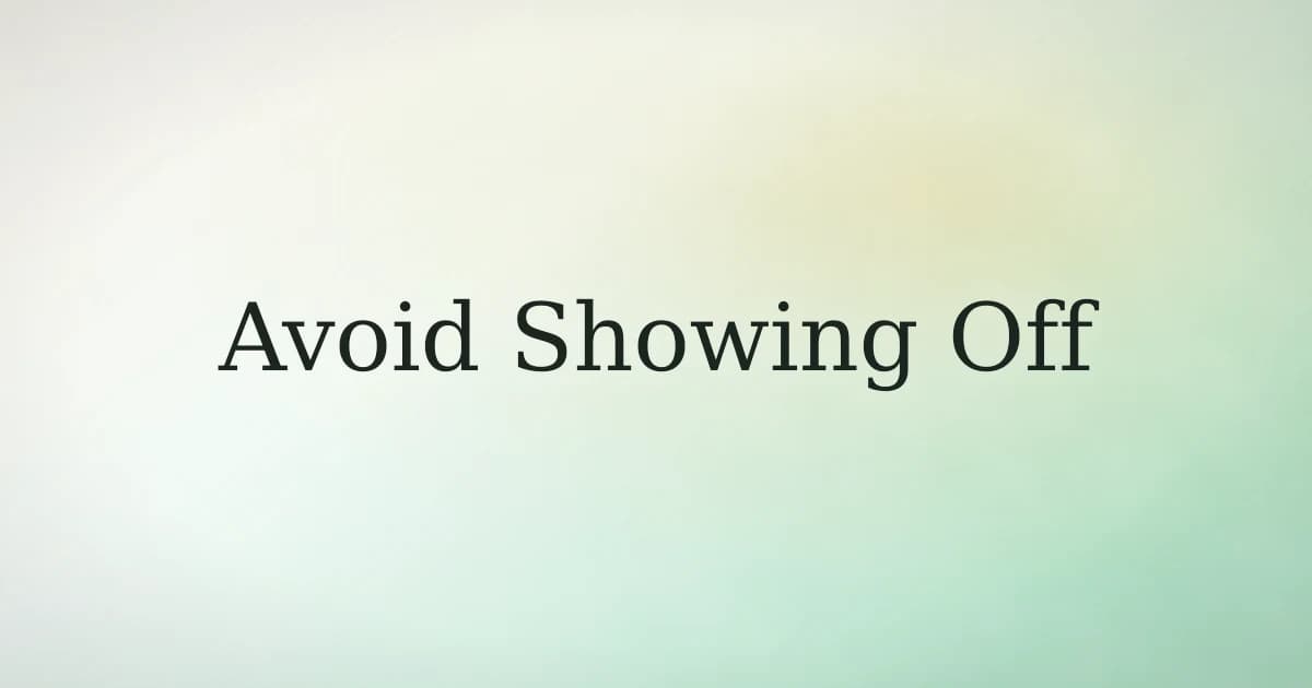 How to avoid showing off in Islam