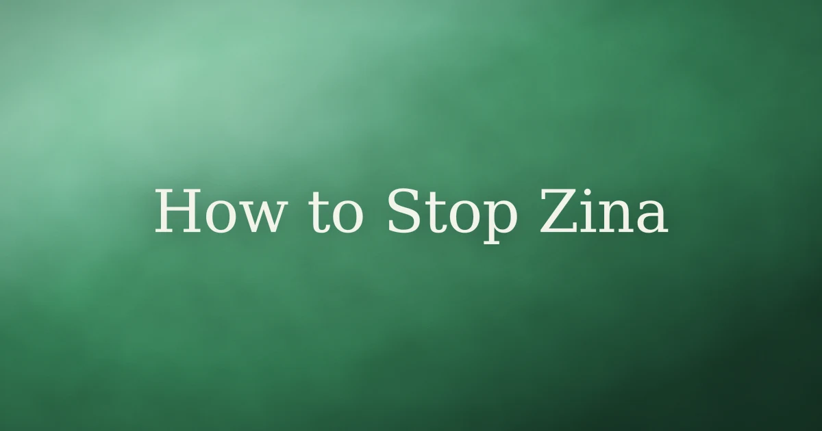 How to break the habit of committing zina in Islam