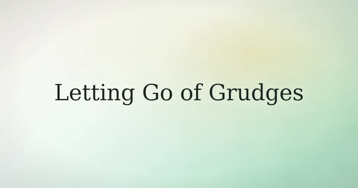How to Control Holding Grudges in Islam