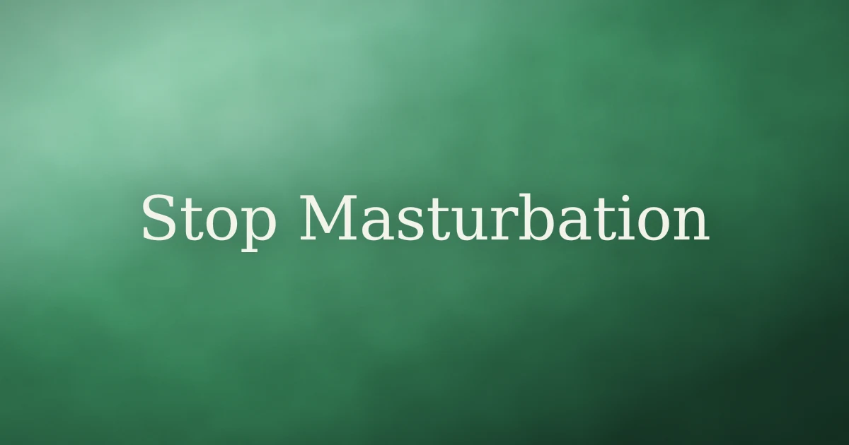 How to stop masturbation permanently in Islam