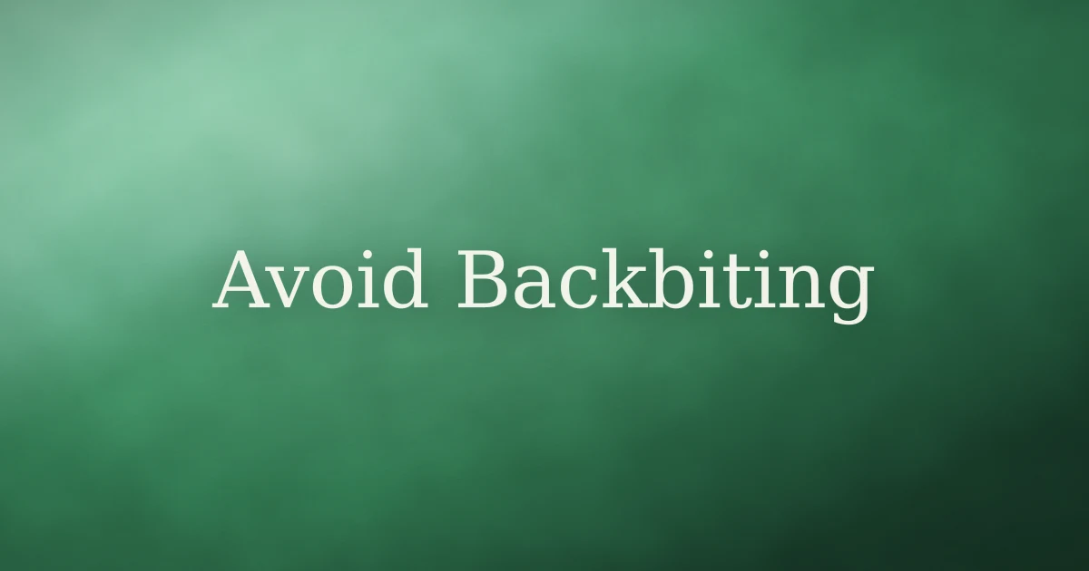 How to Avoid Backbiting in Islam
