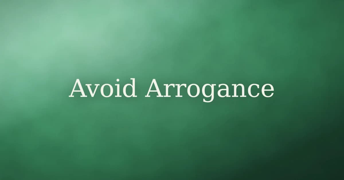 How to Avoid Being Arrogant in Islam