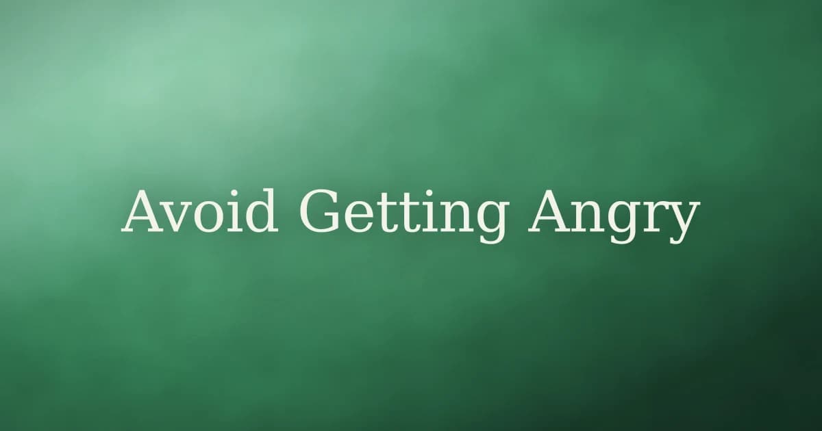 How to Avoid Getting Angry in Islam