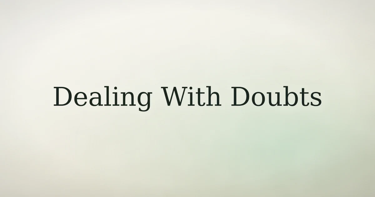 How to Deal With Doubts About Islam
