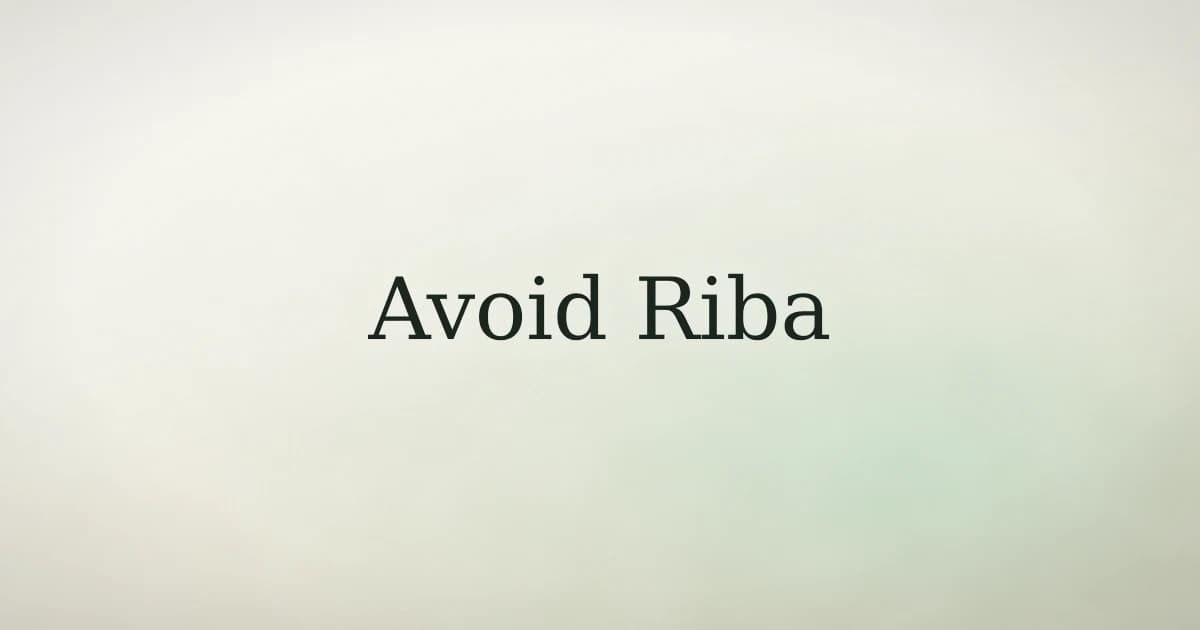 How to avoid riba in Islam