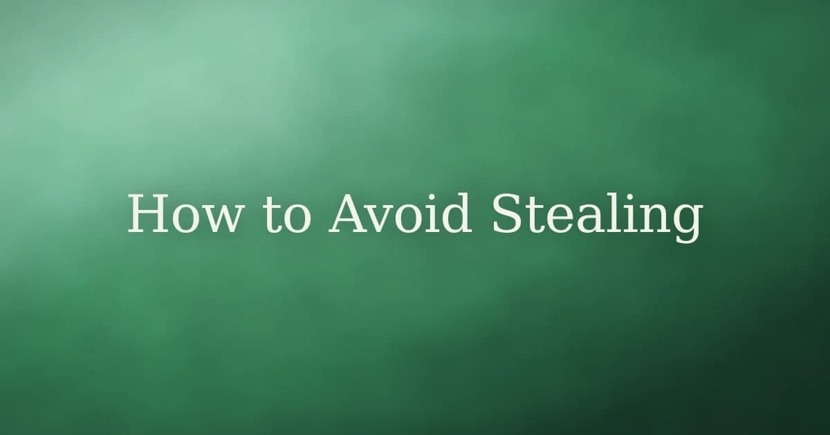 How to Avoid Stealing in Islam