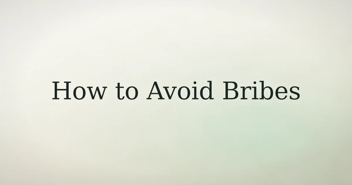 How to Avoid Taking Bribes in Islam