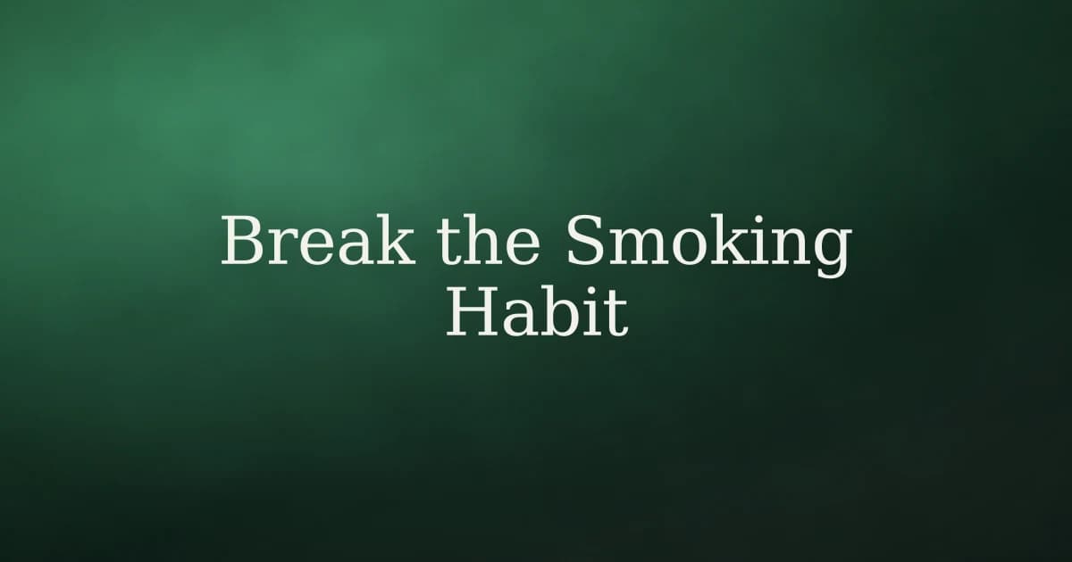 How to Break the Habit of Smoking in Islam