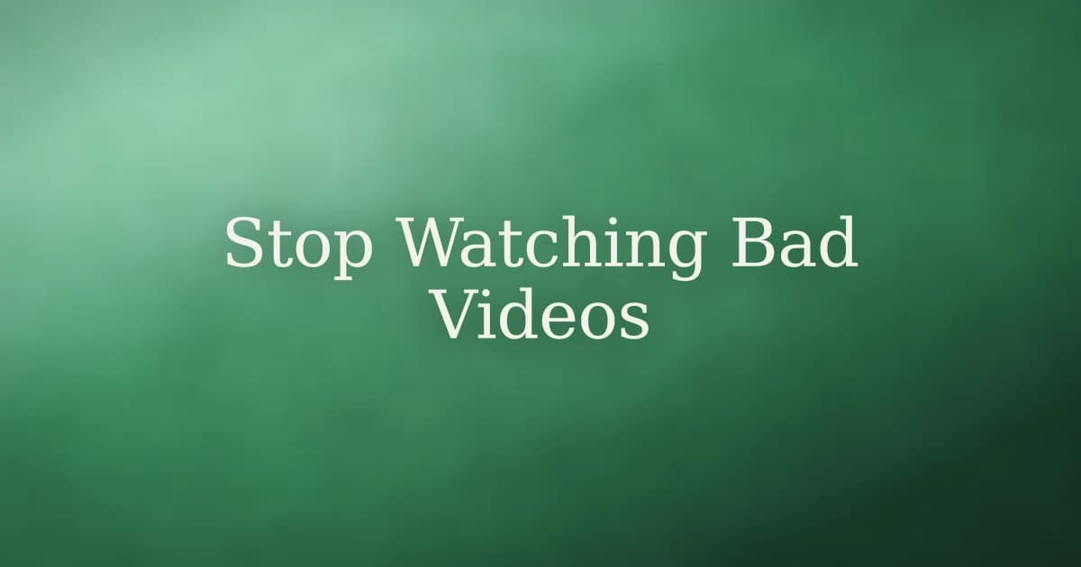 How to stop watching bad videos islamically