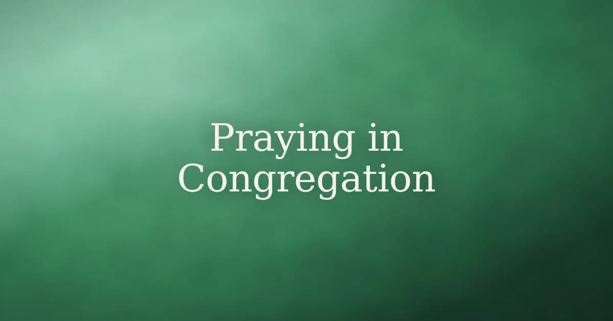 Praying in congregation at the masjid